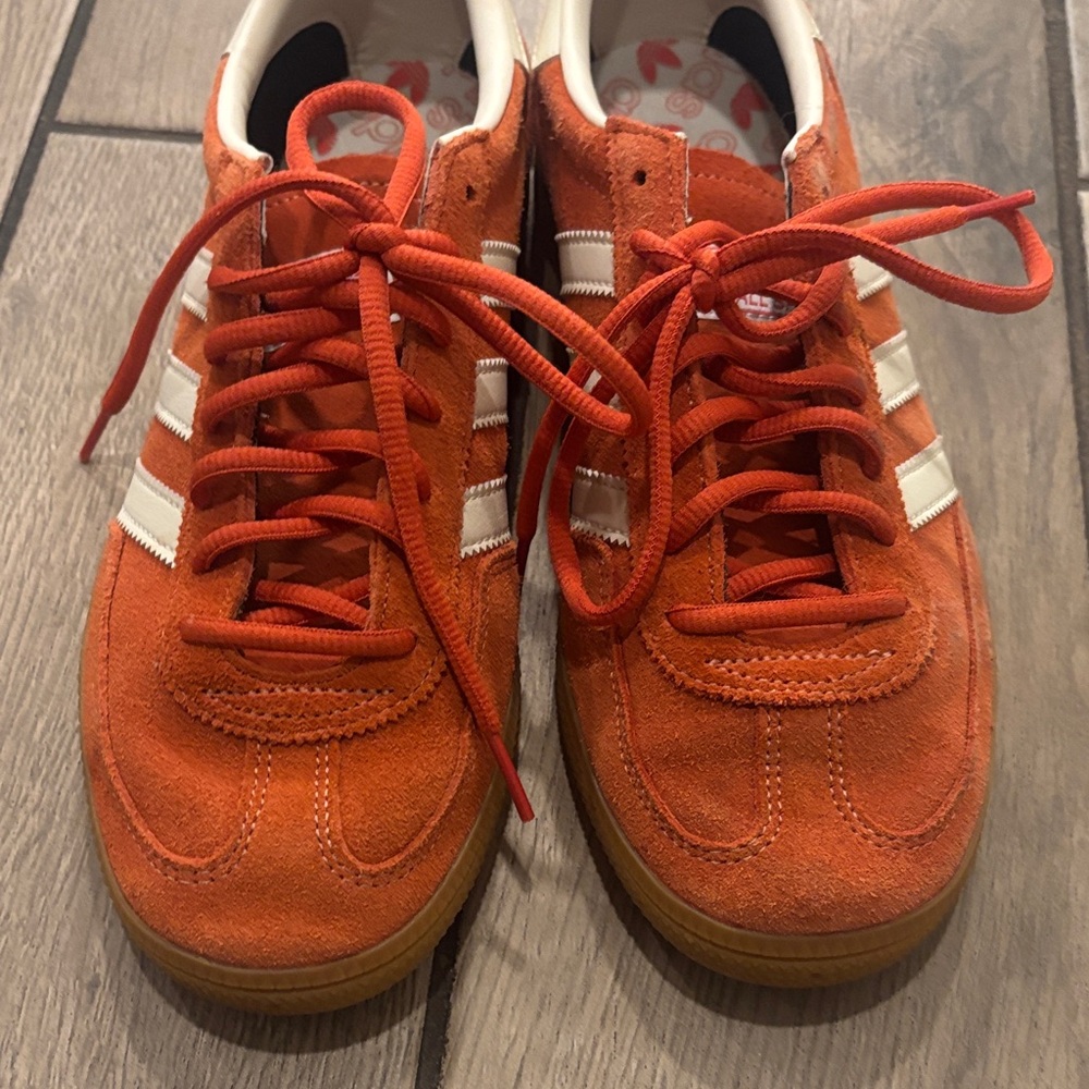 Adidas Handball Spezial Orange Suede Sneakers - Picture 6 of 13